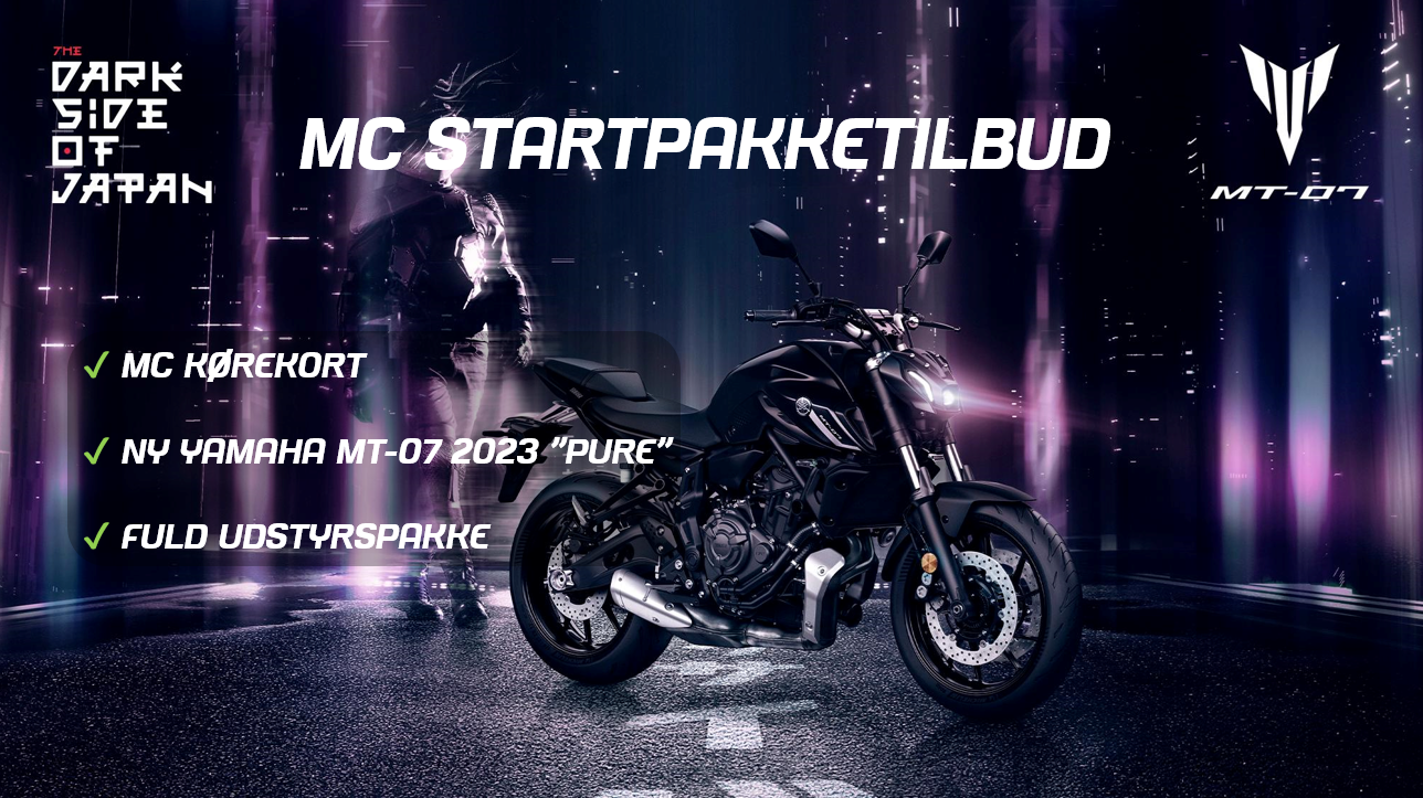 Fuld Startpakke Motorcykel inkl. Ny Yamaha MT-07